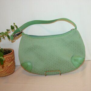 Talbot’ Lime Green Fabric & Faux-Leather Satchel Bag B-152